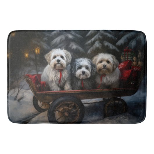 Tapis De Bain Décor de Noël Havanais Snowy Sleigh (Devant)