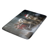 Tapis De Bain Décor de Noël Malti tzu Snowy Sleigh (Angle)
