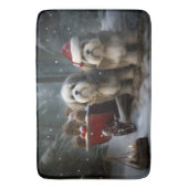 Tapis De Bain Décor de Noël Malti tzu Snowy Sleigh (devant Vertical)
