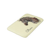 Tapis De Bain Décor de tête de zèbre aquarelle (Angle)