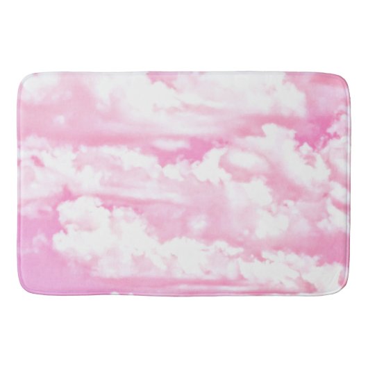 Tapis De Bain Décor rose Rose Joyeux Nuages (Devant)