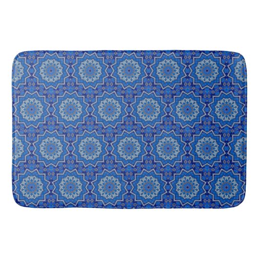Tapis de bain décoratif bleu (Devant)
