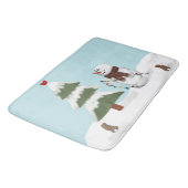 Tapis De Bain Décoration de l'arbre Snowman Bath Mat (Angle)