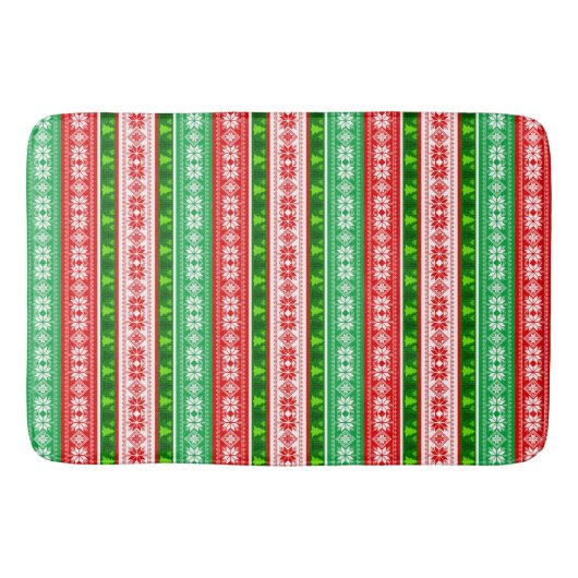 TAPIS DE BAIN DÉCORATIONS DE NOËL DESIGN ROUGE BLANC VERT (Devant)