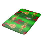 Tapis De Bain Décorations De Noël Sur Vert (Angle)