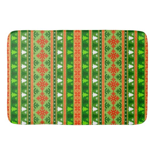 TAPIS DE BAIN DÉCORATIONS DE NOËL VERT BLANC ROUGE (Devant)