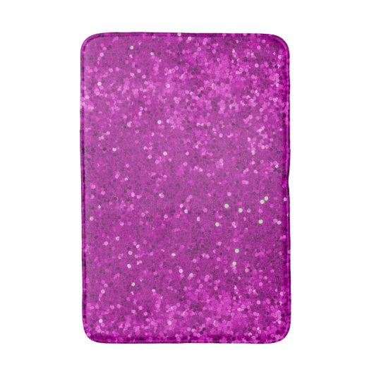 Tapis De Bain Deep Pink Glam Faux Glitter Pattern (Devant (Vertical))