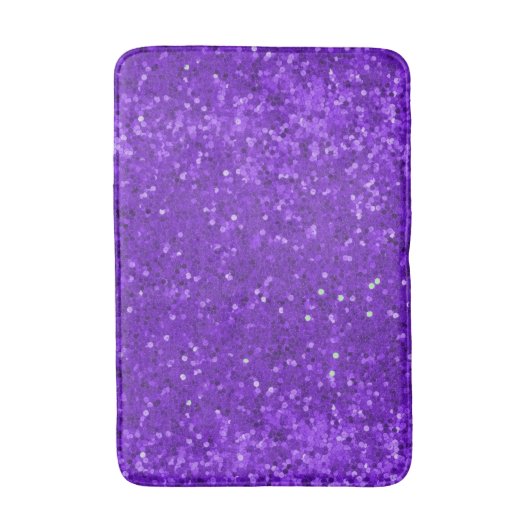 Tapis De Bain Deep Purple Glam Faux Glitter Pattern (Devant (Vertical))