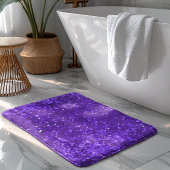 Tapis De Bain Deep Purple Glam Faux Glitter Pattern