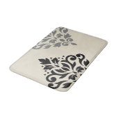 Tapis De Bain Défiler Damask Art I Black Grey Crème (Angle)