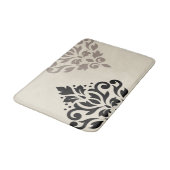Tapis De Bain Défiler Damask Art I Black Taupe Crème (Angle)