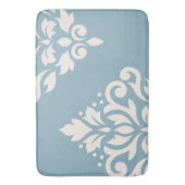 Tapis De Bain Défiler Damask Art I Cream sur Blue (devant Vertical)