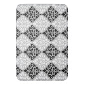 Tapis De Bain Défiler Damask Ptn B&W sur Grey (devant Vertical)