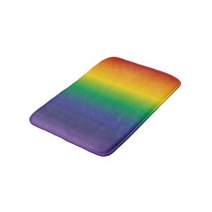Tapis De Bain Dégradé arc-en-ciel strié