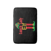 Tapis De Bain Déjeuner de Noël Lady Elf Avec Casquette & Pieds G (Devant (Vertical))