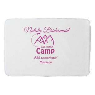 Tapis De Bain Demoiselle d'honneur de camp rose ajouter nom date