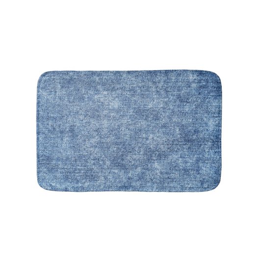 Tapis De Bain Dénim bleu lavement acide, texture de gros plan. (Devant)