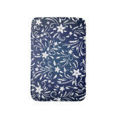 Tapis De Bain Denim Blooms : Floral Pattern Arrière - plan (Devant (Vertical))