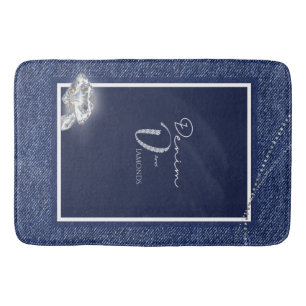 Tapis De Bain Denim et carreau