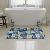 Tapis De Bain Denim Patchwork