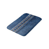 Tapis De Bain Dénim piqué : texture du jean closeup. (Angle)