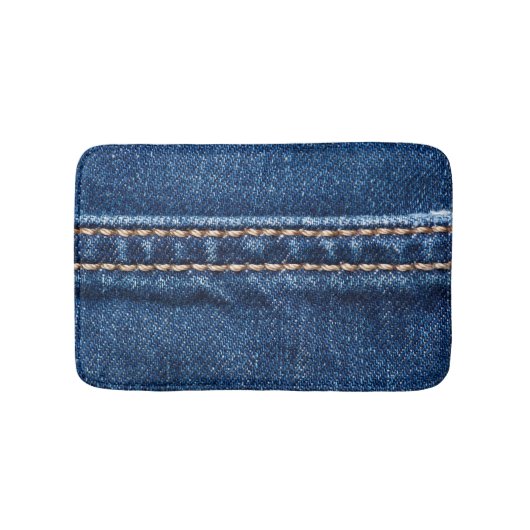 Tapis De Bain Dénim piqué : texture du jean closeup. (Devant)