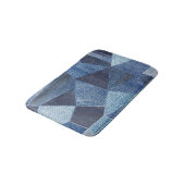 Tapis De Bain Denim Urban : Patchwork à rayures détendues. (Angle)