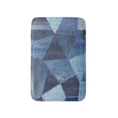 Tapis De Bain Denim Urban : Patchwork à rayures détendues. (Devant (Vertical))