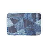 Tapis De Bain Denim Urban : Patchwork à rayures détendues. (Devant)
