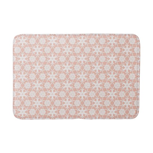 Tapis De Bain Dentelle antique - blanc et pêche (Devant)