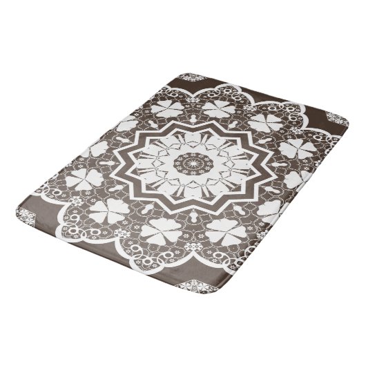 Tapis De Bain Dentelle blanche (Angle)