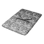 Tapis De Bain Dentelle blanche sur noir avec Monogramme (Angle)
