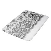 Tapis De Bain Dentelle noire en blanc (Angle)