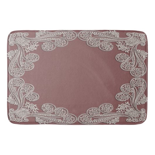 Tapis De Bain Dentelle rose poussiéreuse (Devant)
