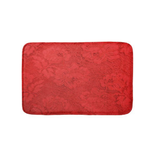 Tapis De Bain Dentelle rouge élégante, texture transparente