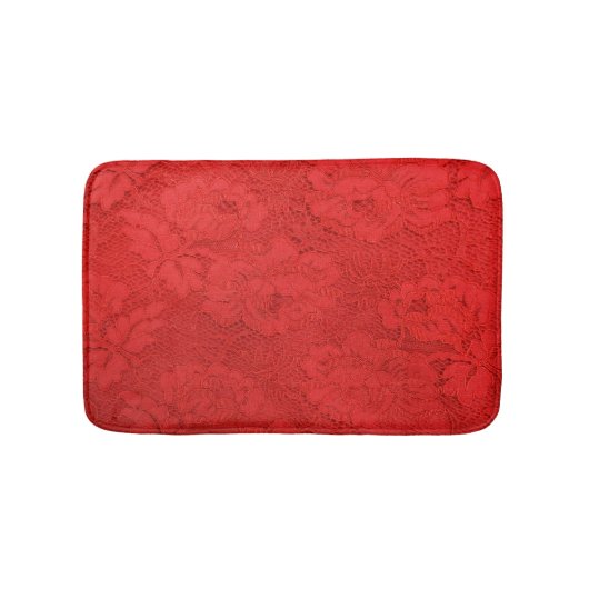 Tapis De Bain Dentelle rouge élégante, texture transparente (Devant)