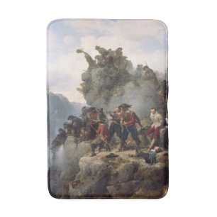 Tapis De Bain Des fusiliers défendant un col de montagne (Karl L