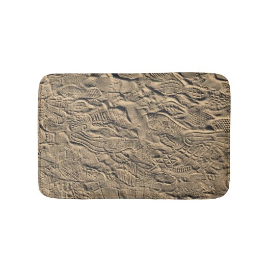 Tapis De Bain Des imprimés de chaussures dans le sable (Devant)