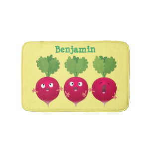 Tapis De Bain Des radis mignons chantant des légumes de dessin a