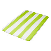 Tapis De Bain Des rayures inégales dans la chaux Vert et Blanc (Angle)