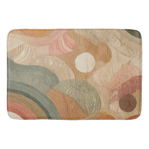 Tapis De Bain Design Abstrait Rétro Vintage Bohème Terreux