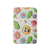 Tapis De Bain Design arrière - plan transparent avec fleurs colo (Devant (Vertical))