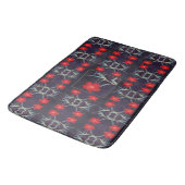Tapis De Bain Design avec Fleurs rouges et Feuilles (Angle)