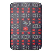 Tapis De Bain Design avec Fleurs rouges et Feuilles (devant Vertical)