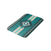 Tapis De Bain Design aztèque en couleur turquoise (Angle)
