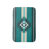Tapis De Bain Design aztèque en couleur turquoise (Devant (Vertical))