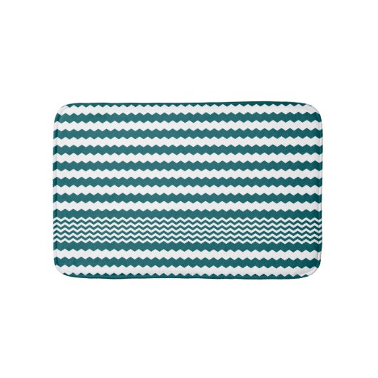 Tapis De Bain Design Chevron vert et blanc (Devant)