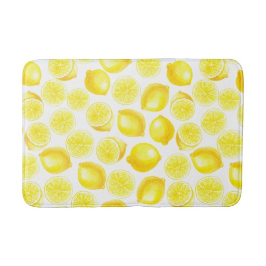 Tapis De Bain Design citrons aquarelle (Devant)
