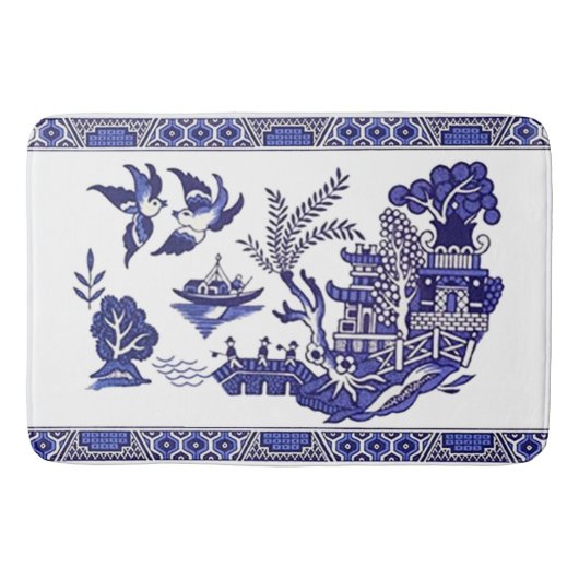 Tapis De Bain Design classique de saule bleu (Devant)