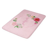 Tapis De Bain Design classique : Joli cadre rose floral (Angle)